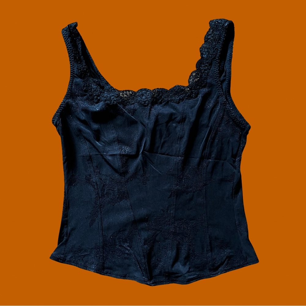 5/25$ Y2K Arianne Whimsigoth Black Lace Tank Top | Vintage